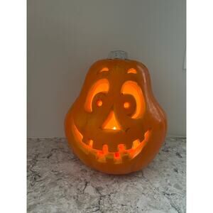 Vintage The Paper Magic Light Up Pumpkin Halloween Decoration 9"x6.5" JL